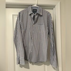 Bonobos Men's Blue and Maroon Checkered Shirt